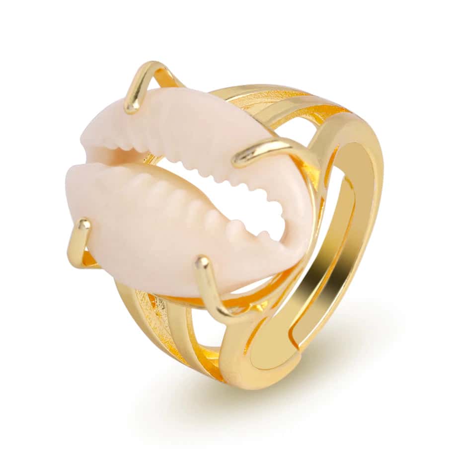 Anel Concha Búzio Cravado (Dourado)