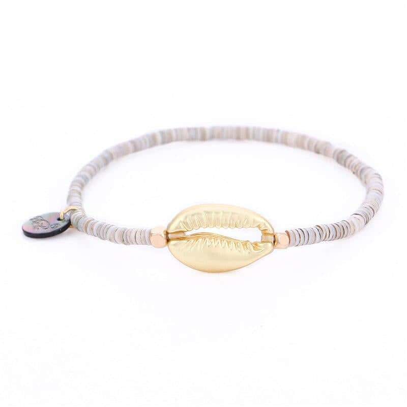 Pulseira De Concha Cauri Surfista (Dourado)
