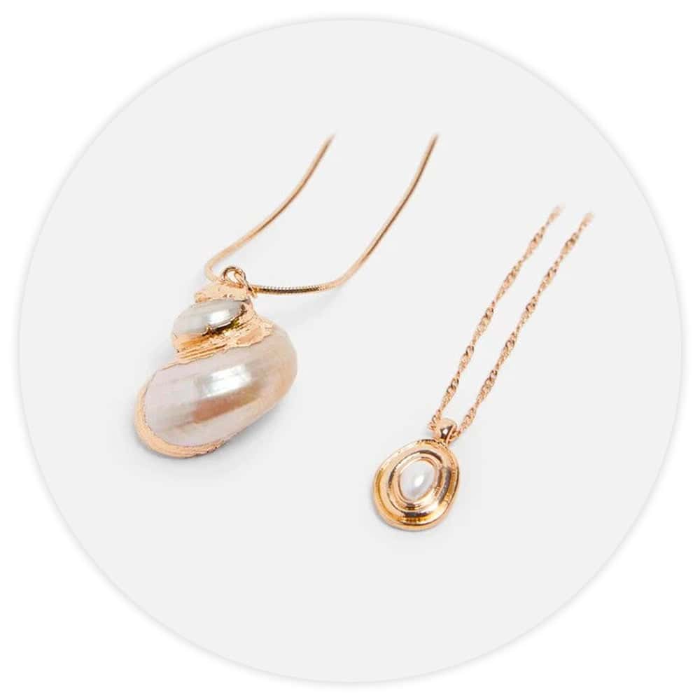 Colar De Concha Turbo Dourado E Nacarado