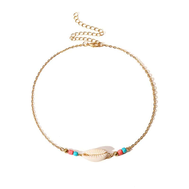 Colar De Concha Choker De Cauri Com Pérolas Coloridas