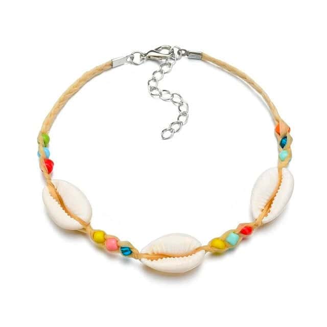Pulseira De Concha Cauri E Pérolas Multicoloridas