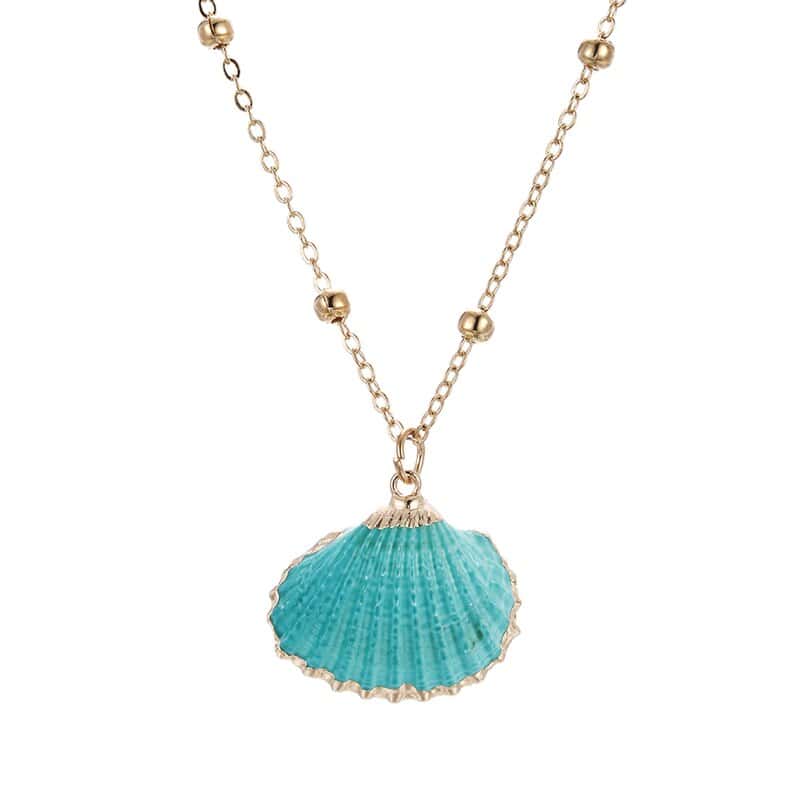 Pingente Concha Bucarda Azul Turquesa