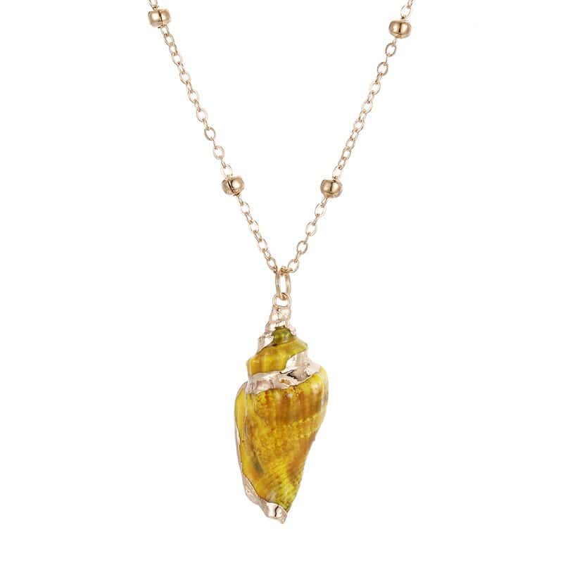 Pingente Concha Canarium Amarelo