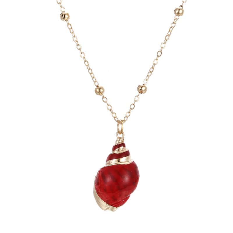 Pingente Concha Caracol Vermelho