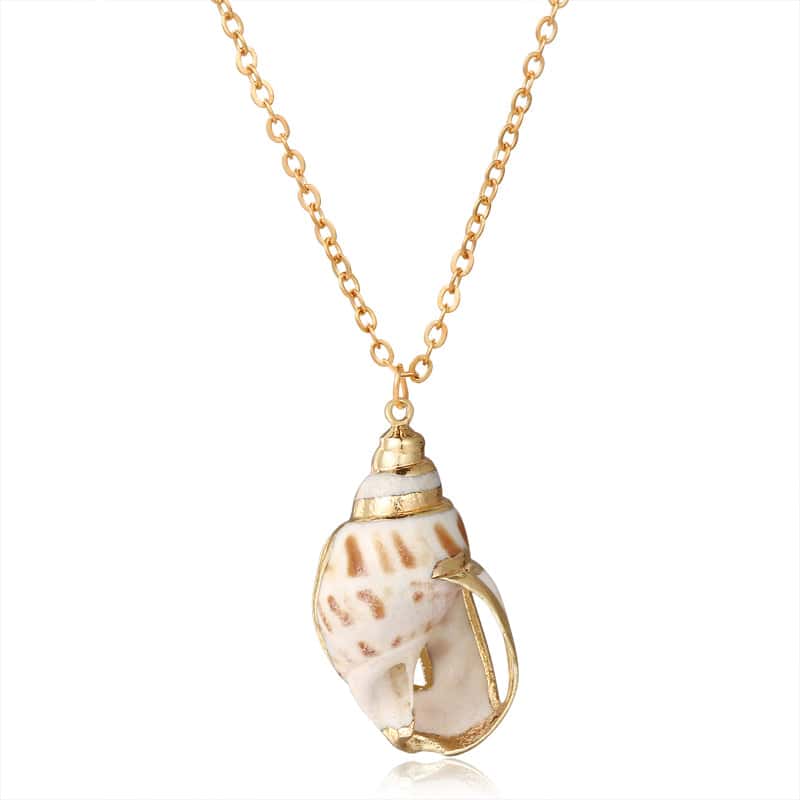 Pingente Concha Caracol Dourado