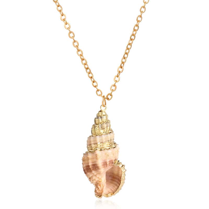 Pingente Concha Murex Dourado Malhado