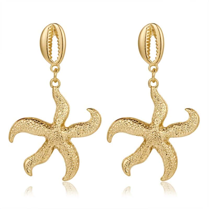 Brinco Concha Duo De Estrelas Do Mar