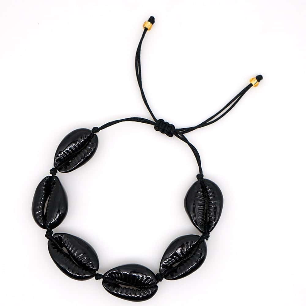 Pulseira De Concha Cauri Preto