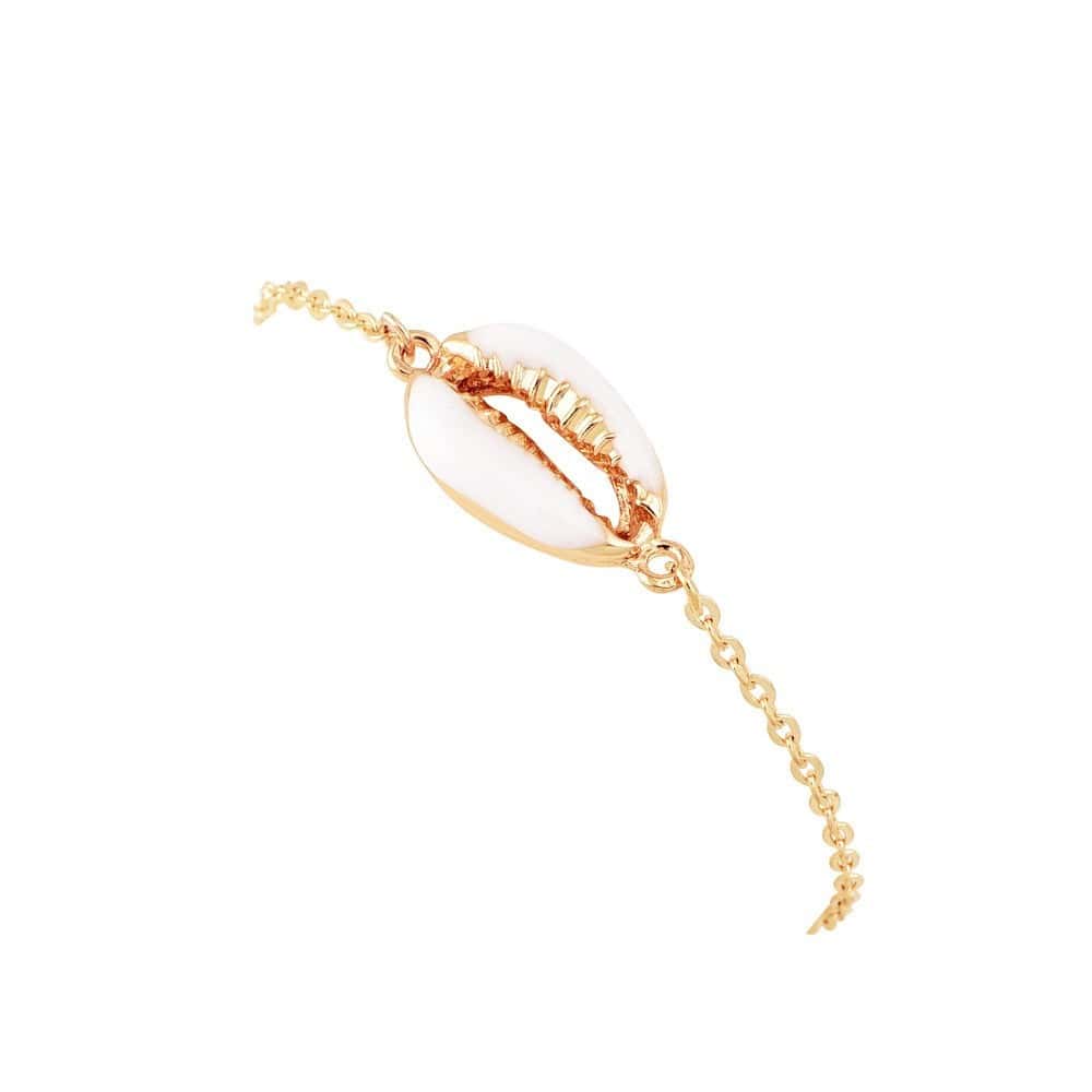 Pulseira De Concha Cauri Dourado