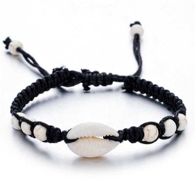 Pulseira De Concha Cauris E Pérolas Brancas