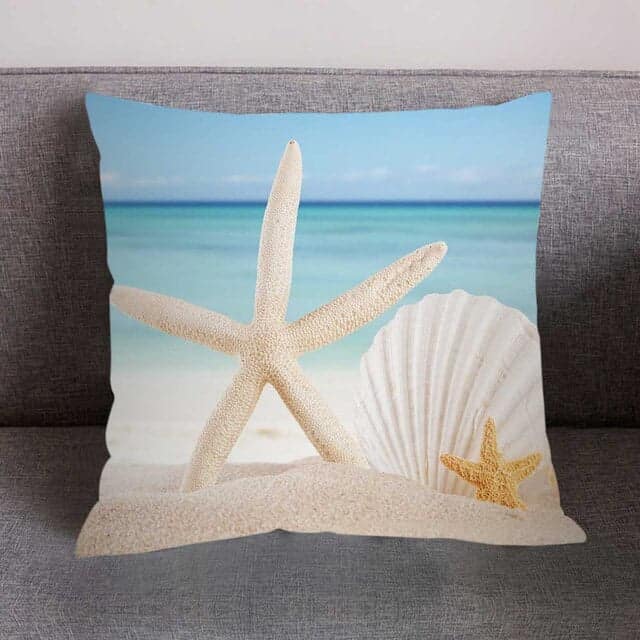 Almofada Concha Estampado Praia Das Bahamas