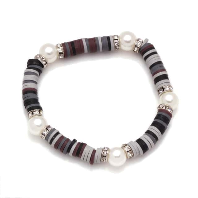 Pulseira De Concha Pérolas Pretas