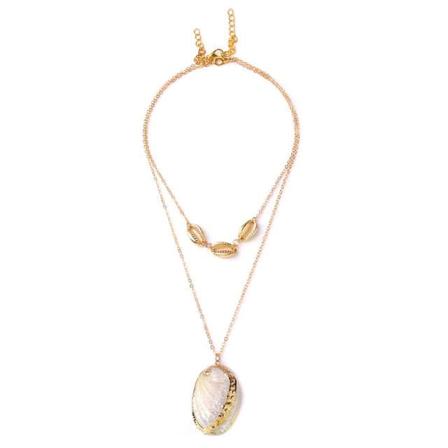 Pingente Concha Abalone Branco Nacre