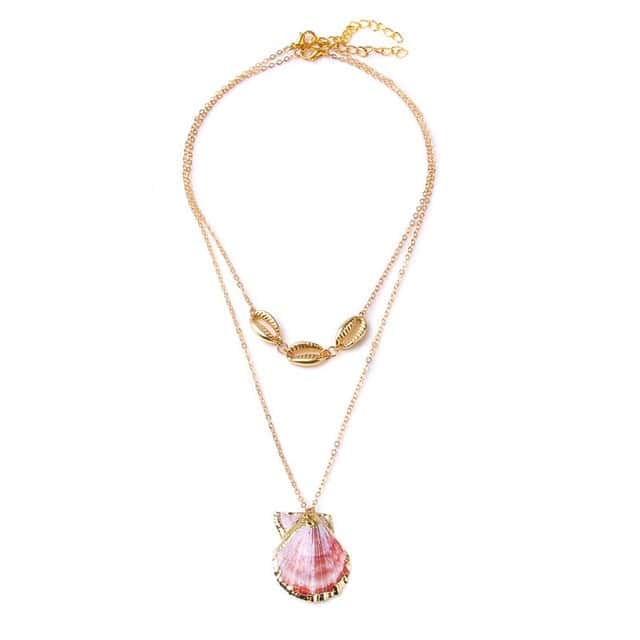 Pingente Concha Pecten Rosa