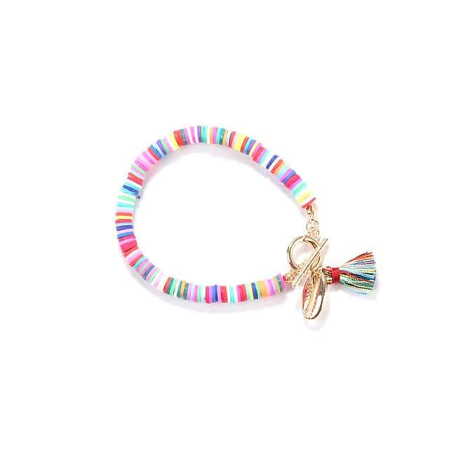 Pulseira De Concha Pérolas Planas Selva