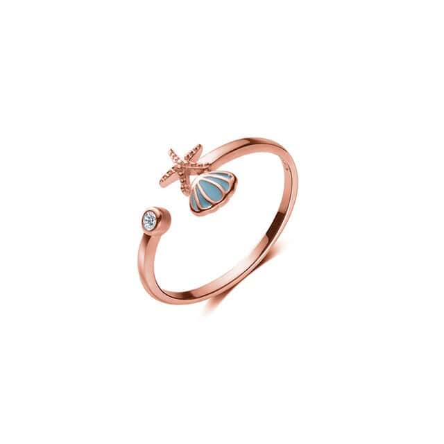 Anel Concha Ouro Rosa