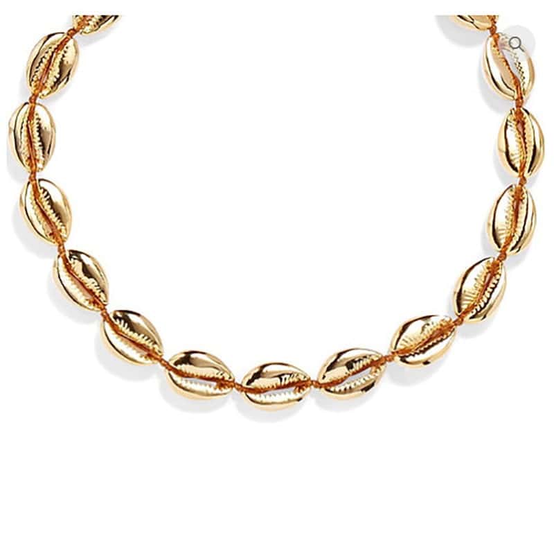 Colar De Concha Choker De Cauri Dourado